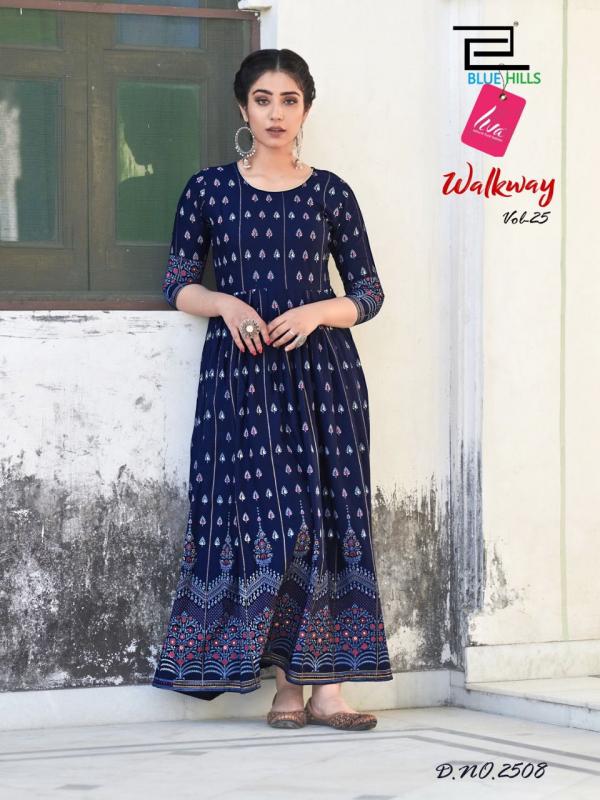 Blue Hills Walkway 25 Fancy Rayon Long Kurti 